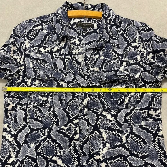 Chic Banana Republic Navy Blue Snake Skin Print Shirt Dress Tunic Women's Sz 4 - Picture 10 of 10